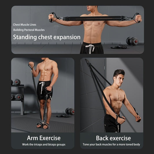 Adjustable Resistance Band Set with Foot Pedals