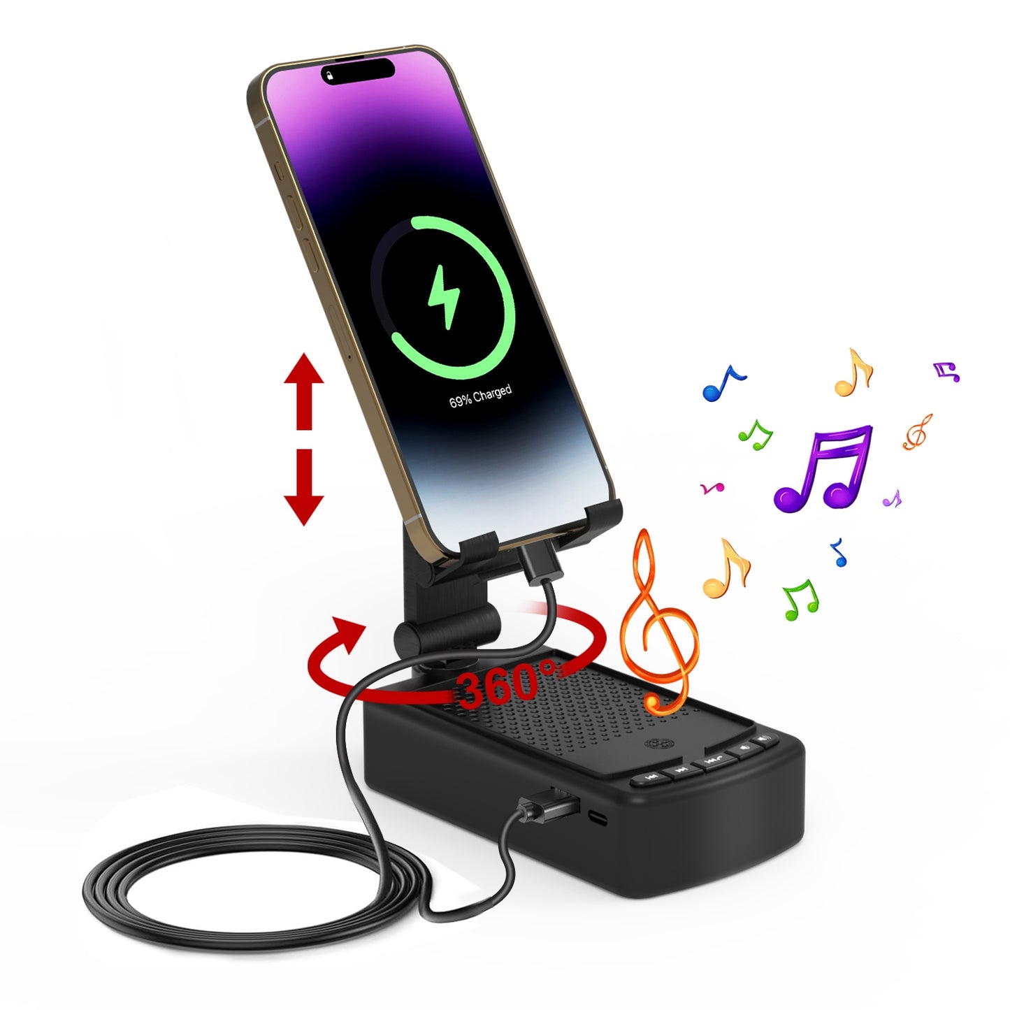 3-in-1 Phone Stand | Speaker & Power Bank