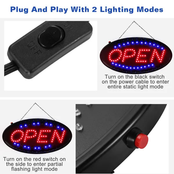 Ultra Bright LED Neon Open Sign  Normal Lighting Store Business Sign Animated Motion
