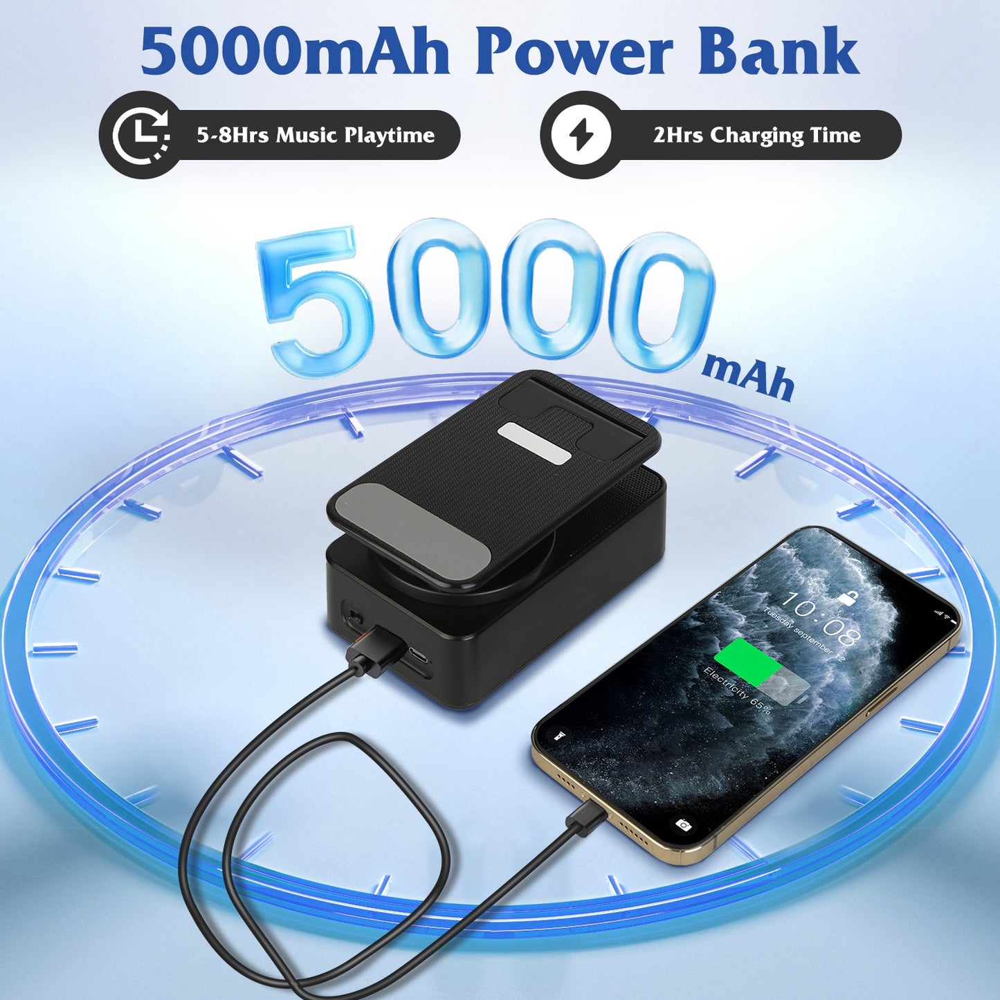 4-in-1 Phone Stand | Speaker, Power Bank & RGB Light