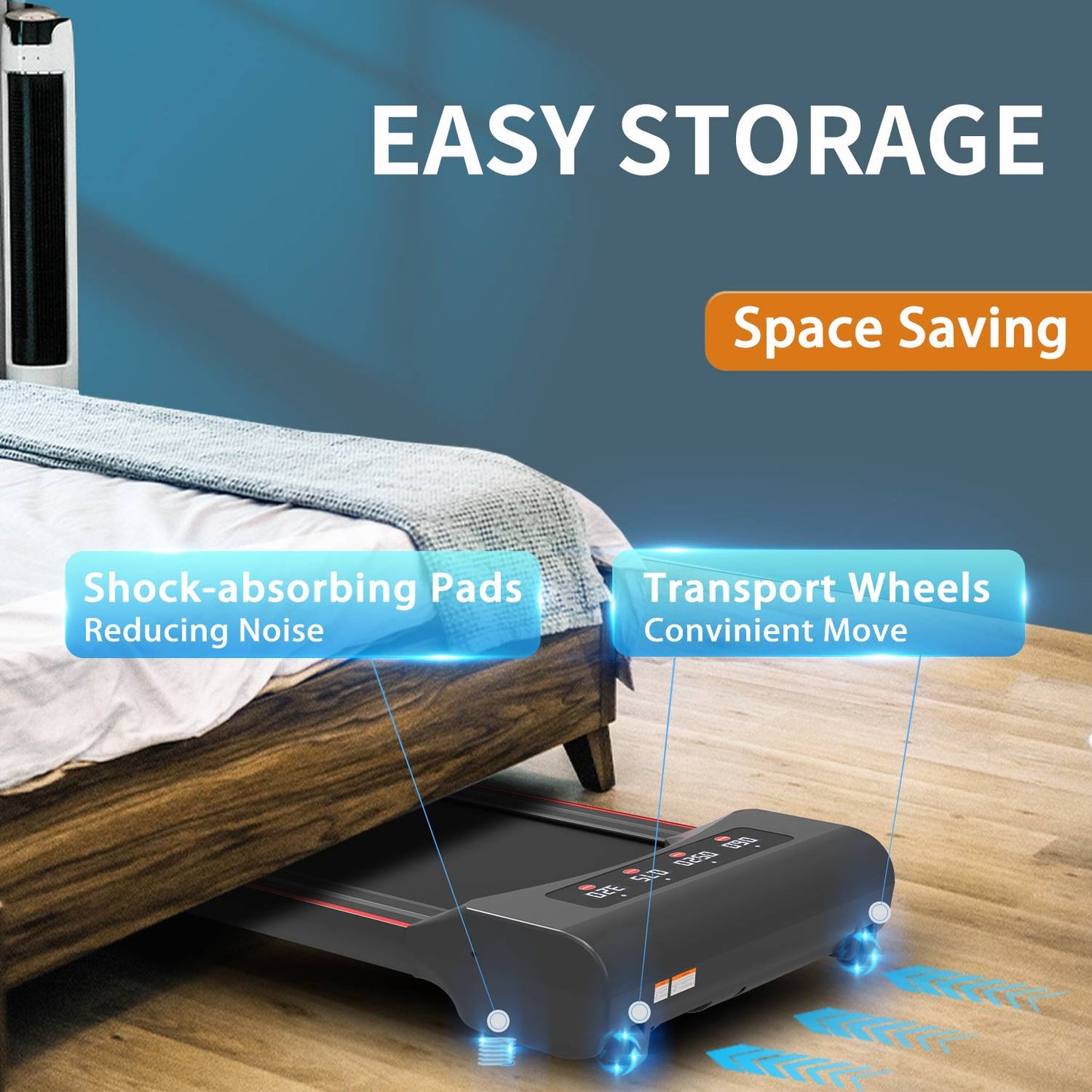 Under-Desk Walking Treadmill – Compact Home Office Fitness Pad
