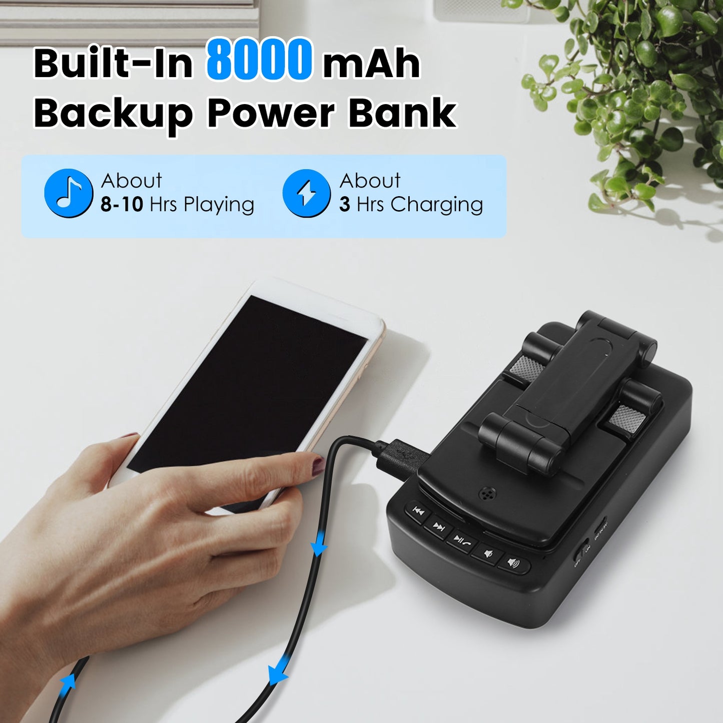 3-in-1 Phone Stand | Speaker & Power Bank