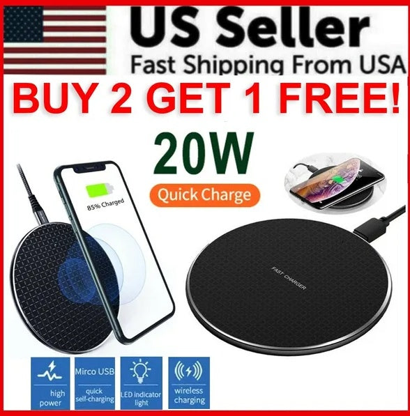 20W Wireless Fast Charger | Universal Charging Pad
