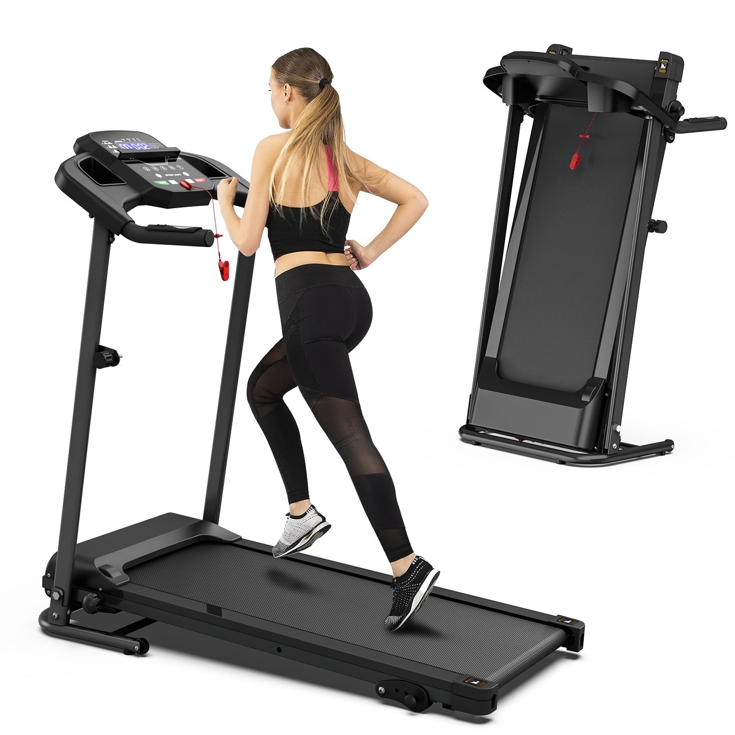 JK106 Folding Treadmill - 2.5HP Motor with 12 Programs & LED Display