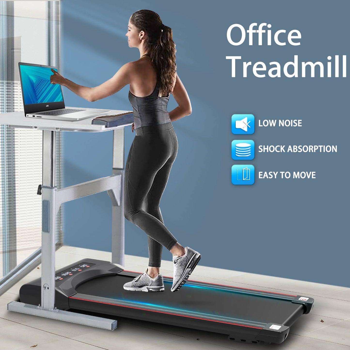 Under-Desk Walking Treadmill – Compact Home Office Fitness Pad