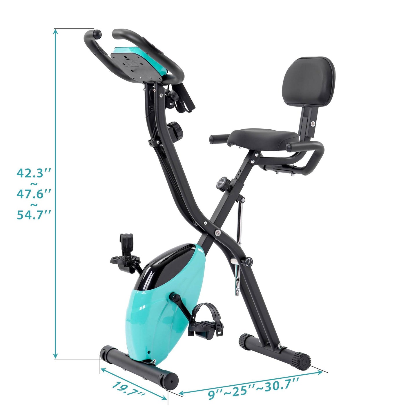 2-in-1 Folding Exercise Bike - Upright & Recumbent with 10 Resistance Levels
