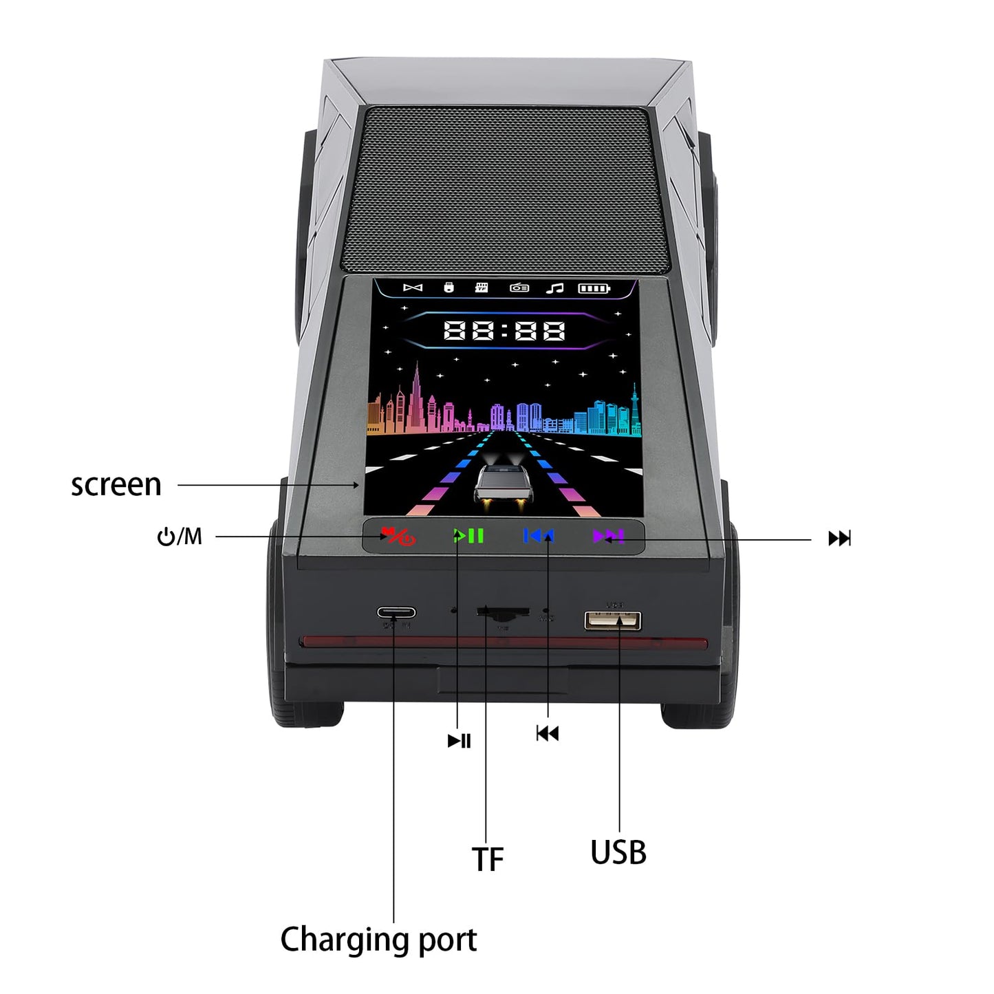 WS-580 Bluetooth Truck Speaker | Portable with Display