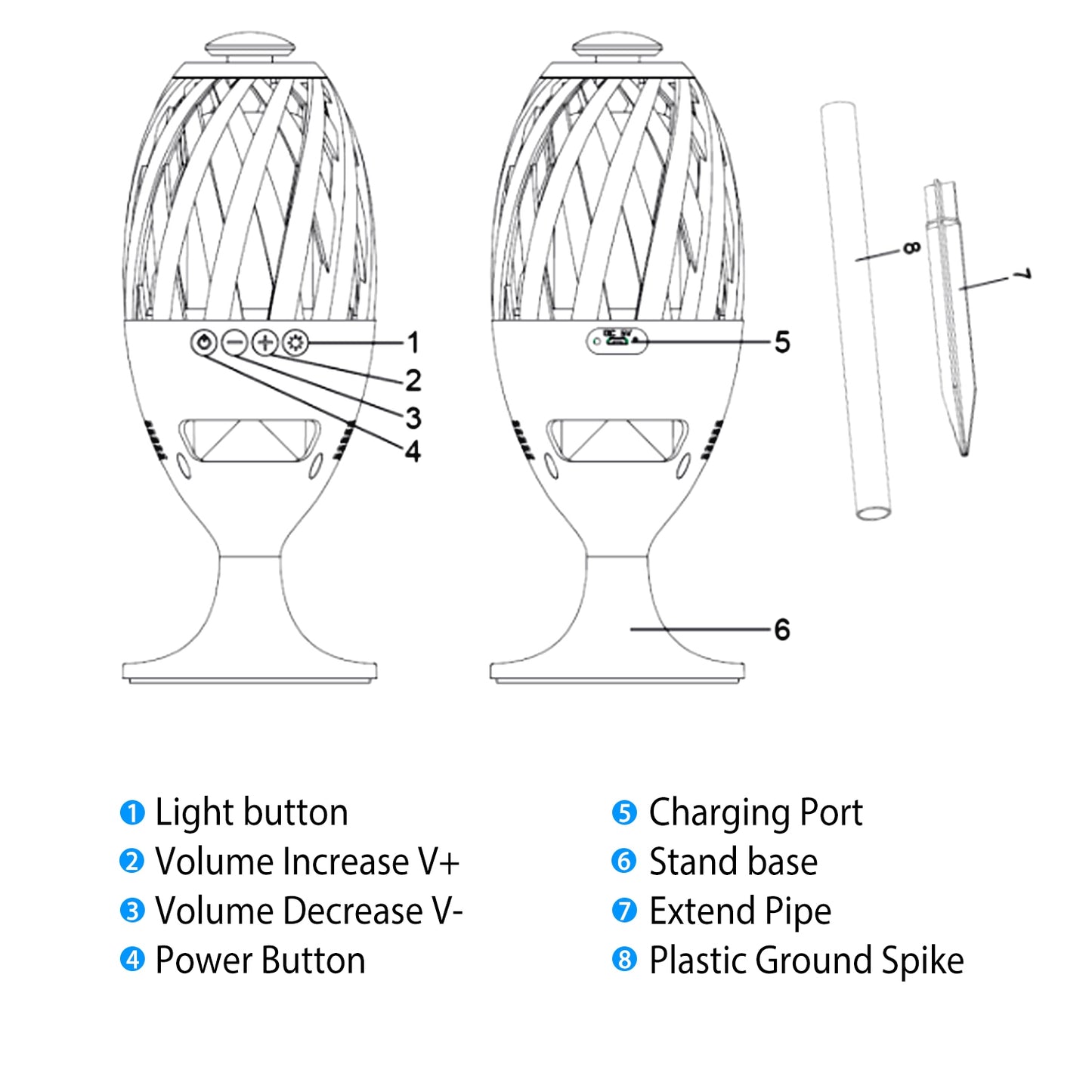 LED Flame Speaker | Wireless Outdoor Torch Light